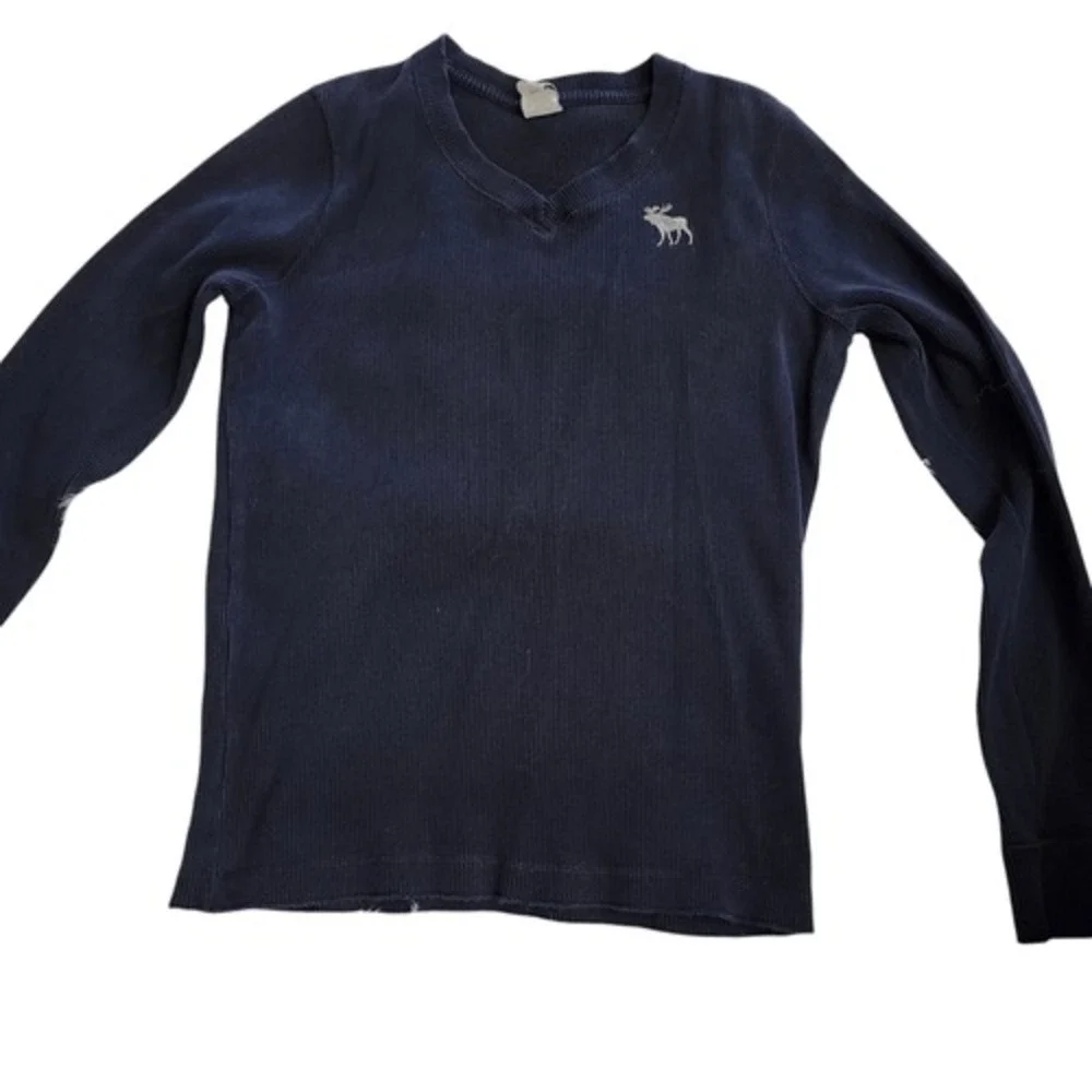 Abercrombie and Fitch Men's‎ Blue v-neck long sleeve pullover sweater Sz LG